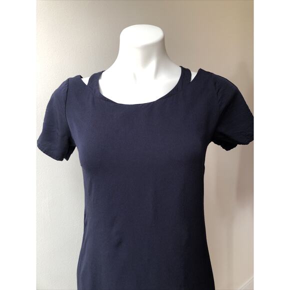 PEPPERCORN Navy Short Sleeve Cut Out Sheath Above the Knee Dress Size Small - Picture 2 of 8
